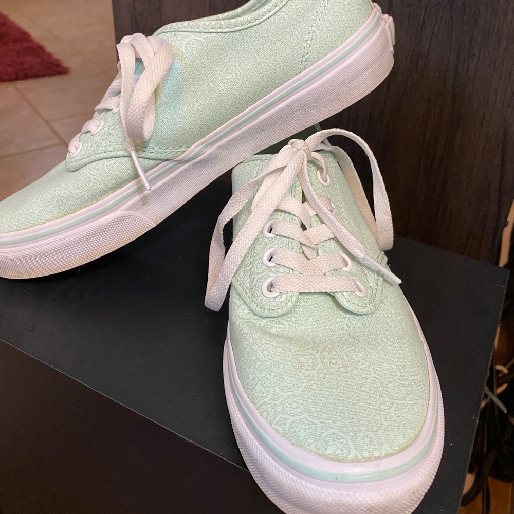 Vans Authentic Floral Lace Mint Low Sneakers